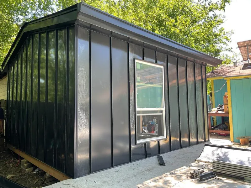 Black standing seam metal wall panels for Metal Roof Installation in Woodbridge